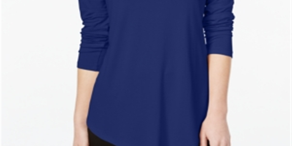 JM Collection Women's Turtleneck Top Blue Size Petite S
