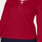 Karen Scott Women's Sport Lace up Sweatshirt Red Size Small