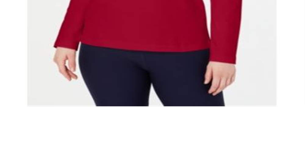 Karen Scott Women's Sport Lace up Sweatshirt Red Size Small