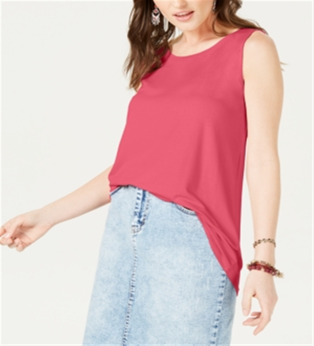 Style & Co Women's Swing Fit Tank Top Pink Size X-Large