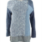 Style & Co Women's Blocked Boat Neck Sweater Blue Size Medium