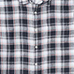 Perry Ellis Men's Linen Plaid Button Down Shirt Gray Size Large