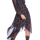 1.STATE Women's Printed Handkerchief MIDI Dress Blue Size Medium