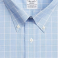 Brooks Brothers Men's Regent Slim Fit Stretch Non Iron Check Dress Shirt Blue Size 16-35