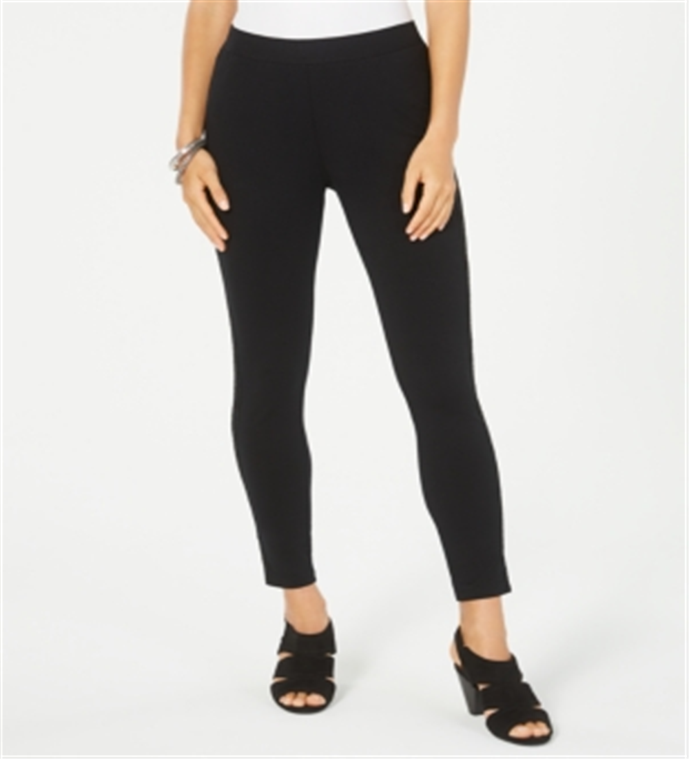 Style & Co Women's Lace Trim Skinny Leggings  Black Size Petite M