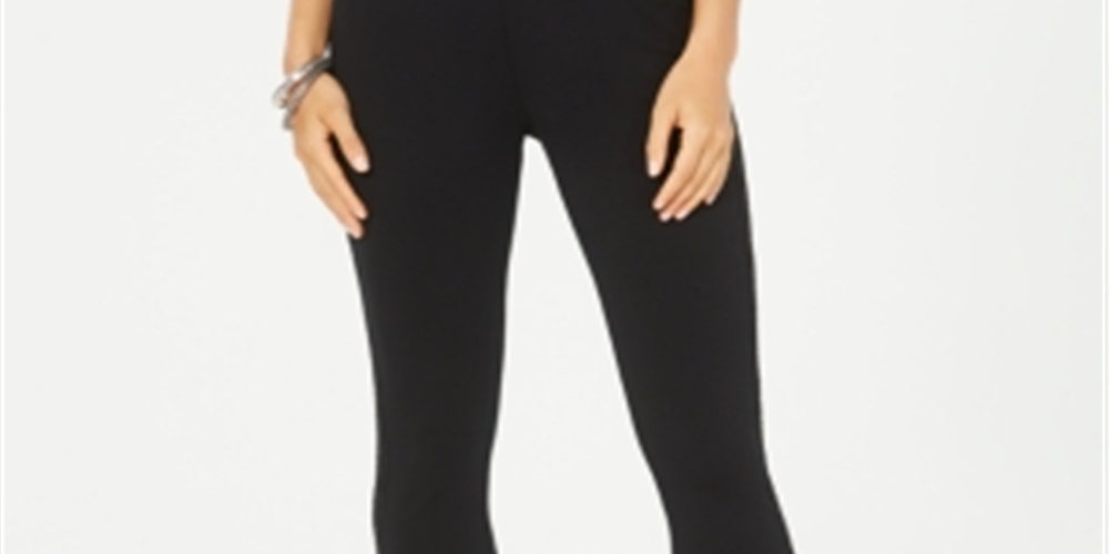 Style & Co Women's Lace Trim Skinny Leggings  Black Size Petite M