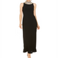 SLNY Women's Embellished Ruffled Zippered Sleeveless Mock Maxi Sheath Formal Dress Black Size 12