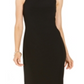 SLNY Women's Embellished Ruffled Zippered Sleeveless Mock Maxi Sheath Formal Dress Black Size 12