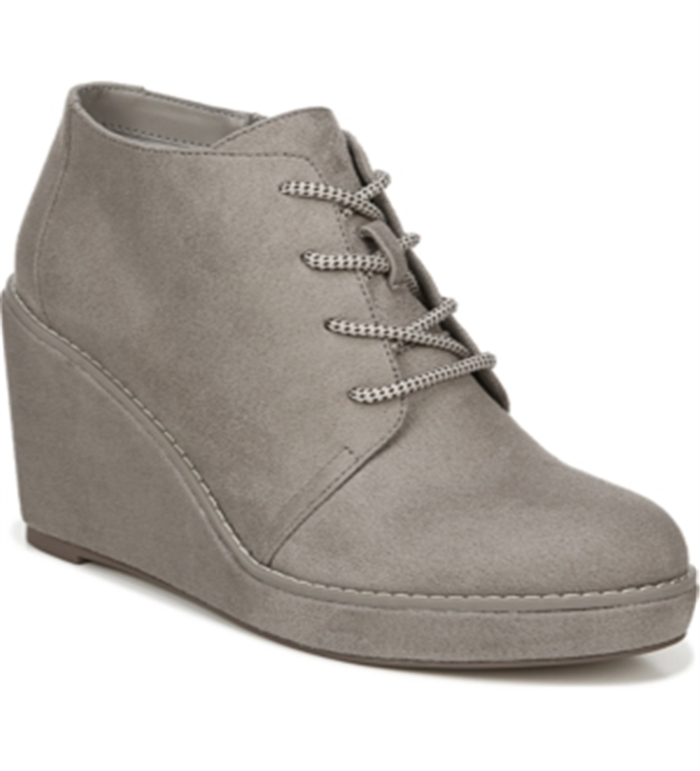 Carlos Santana Women's Wills Lace up Wedge Gray Size 8 M