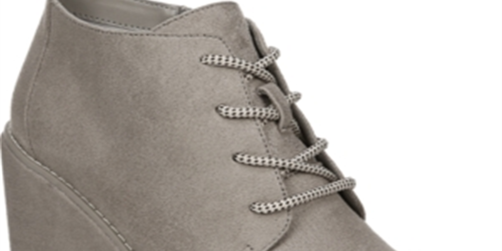 Carlos Santana Women's Wills Lace up Wedge Gray Size 8 M