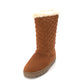 Style & Co Women's Quilted Fur Trim Cushioned Nickyy Round Toe Leather Snow Boots Brown Size 6 M
