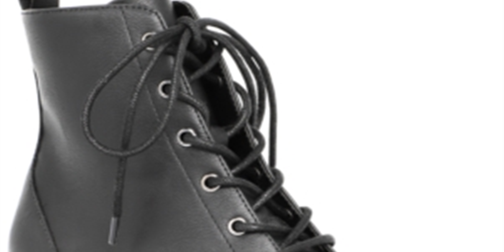 American Rag Women's Franie Leather Closed Toe Ankle Combat Boots Black Size 9 M