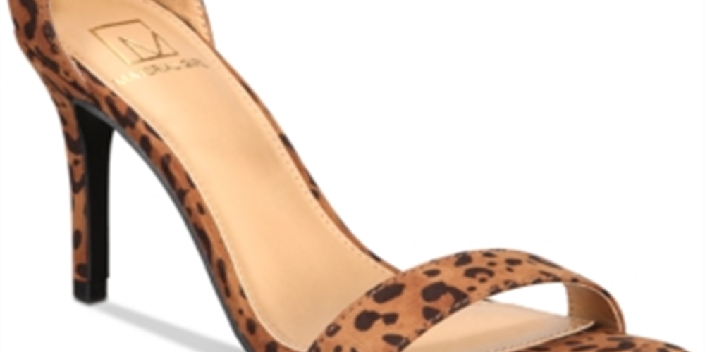 Material Girl Women's Blaire 5 Animal Print Ankle Strap Pumps Brown Size  9.5 M