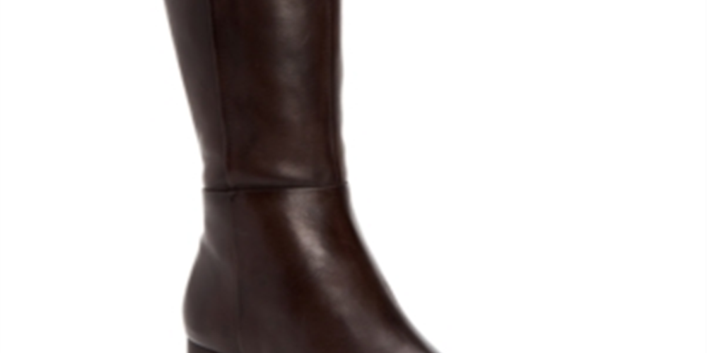 Calvin Klein Womens Freeda Leather Knee-High Boots Brown Size 5 M