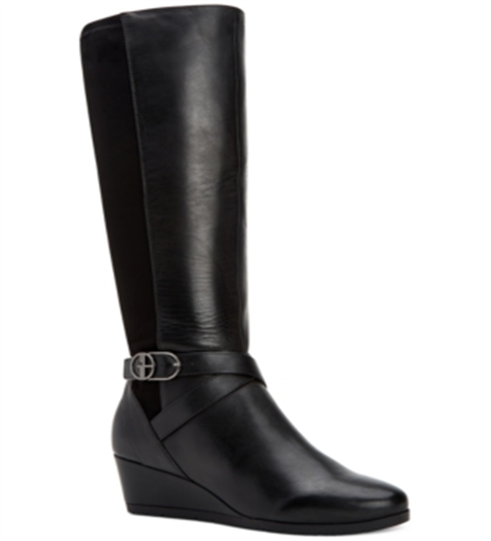 Giani Bernini Women's Chelsey Leather Knee High Boots Black Size 5 M