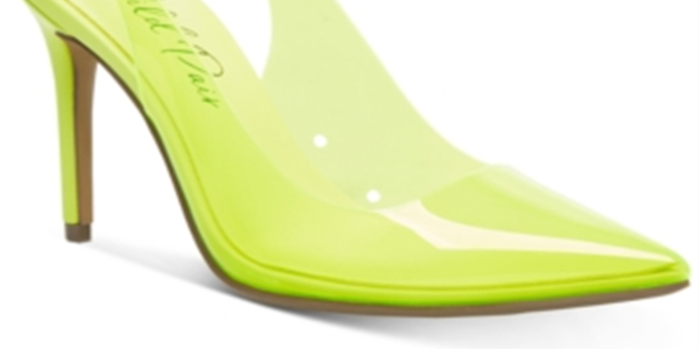 Wild Pair Women's Clear Cushioned Darci Pointed Toe Stiletto Slip on Dress Sling Back Shoes Green Size 6
