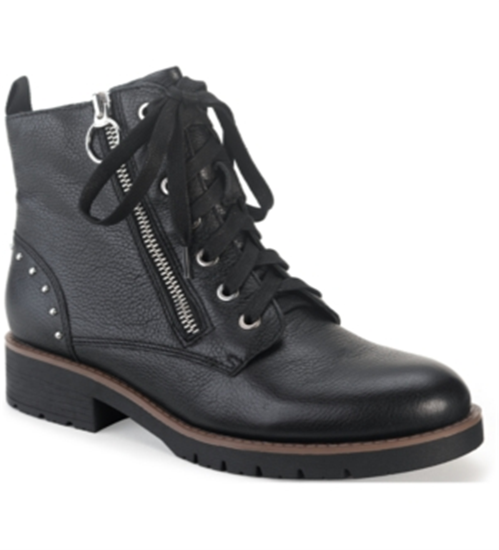 American Rag Women's Tatum Leather Studded Combat Boots Black Size 5 M
