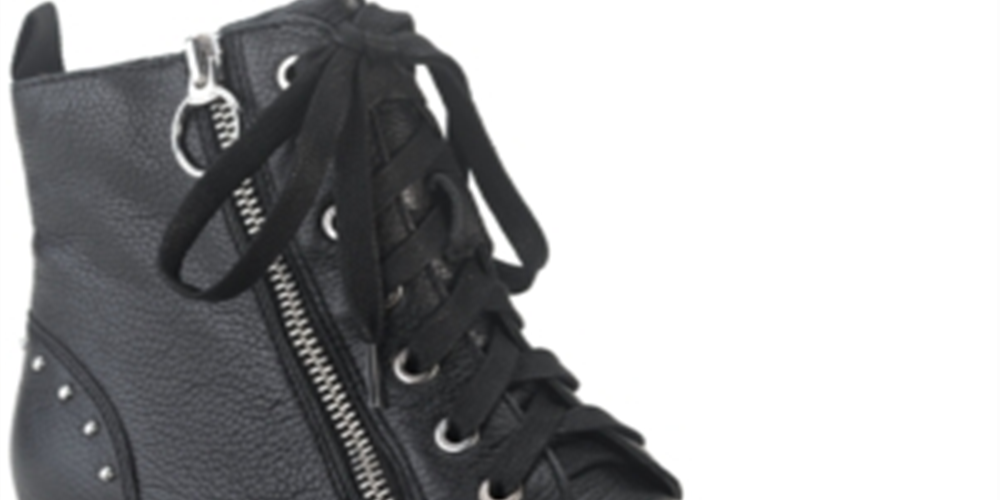 American Rag Women's Tatum Leather Studded Combat Boots Black Size 5 M