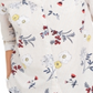 Charter Club Women's Floral Print Button Down Linen Shirt Red Size X-Large