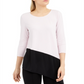 Alfani Women's Colorblocked Asymmetrical Top Pink Size X-Large