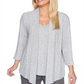 Alfred Dunner Women's Sapphire Skies Layered Look Top Gray Size Petite X-Large
