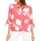 Alfani Women's Petite Roll Front Blouse Pink Size Petite XL