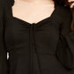 Cinch Women's Peplum Cinched Top Black Size Medium
