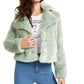 Guess Women's Minted Faux Fur Coat Green Size XL