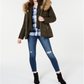 Maralyn & Me Women's Faux Fur Puffer Coat Green Size Medium