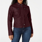 Maralyn & Me Junior's Faux Leather Moto Jacket Brown Size Small
