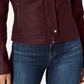 Maralyn & Me Junior's Faux Leather Moto Jacket Brown Size Small