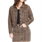 William Rast Women's Pocketed Animal Print Button Down Jacket Brown Size Small