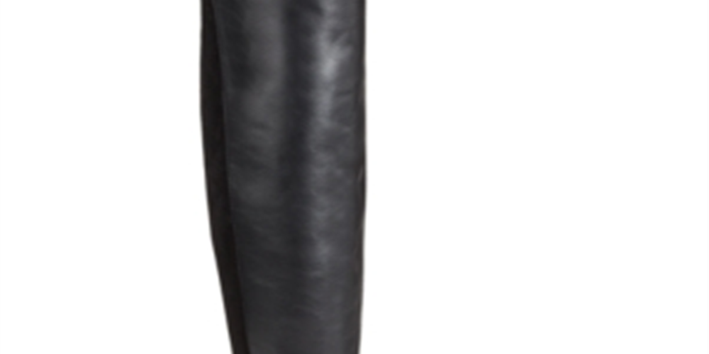 Material Girl Women's Webby Mixed Media Over the Knee Boots Black Size 5 M