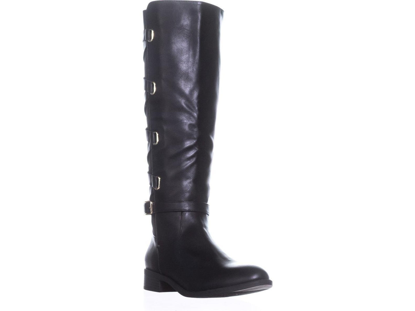 Thalia Sodi Women's Veronika Closed Toe Knee High Wide Calf Fashion Boots Black Size 8W