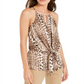 INC International Concepts Women's Snake Print Tie Front Halter To Brown Size S