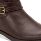 Style & Co Women's Buckle Accent Padded State Round Toe Block Heel Zip up Booties Dark Brown Size 6 M