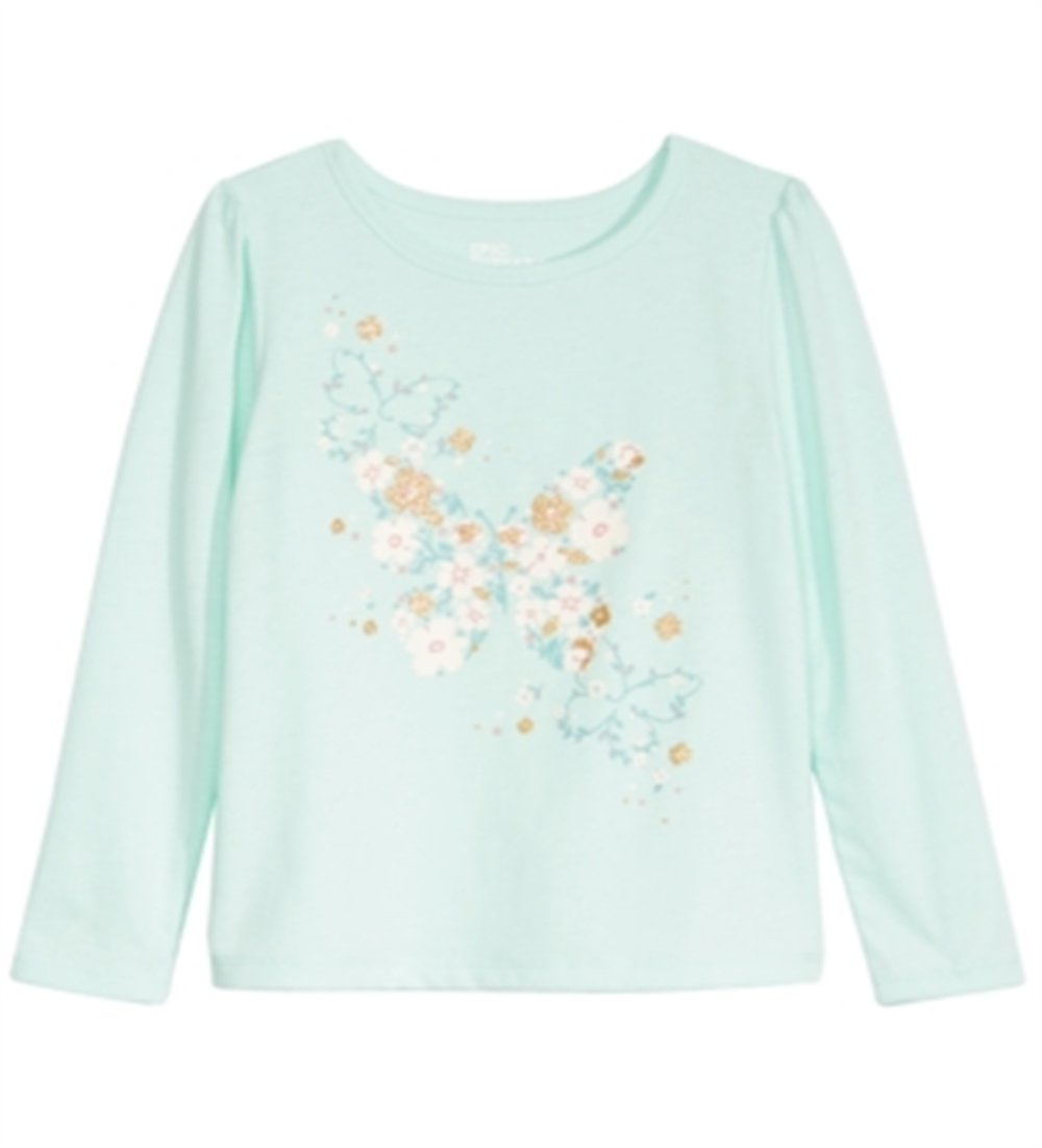 Epic Threads Little Girl's Butterfly Flower T-Shirt Blue Size 6