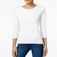 Charter Club Women's Pima Cotton Top White Size PSM