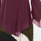 Alfani Women's Pointed Hem Chiffon Trim Top Burgundy Size Petite S