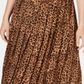 Charter Club Women's Printed Pleated a Line Skirt  Brown Size XL
