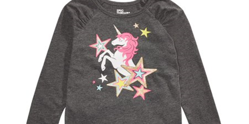 Epic Threads Toddler Girl's Unicorn Star T-Shirts Gray Size 3T