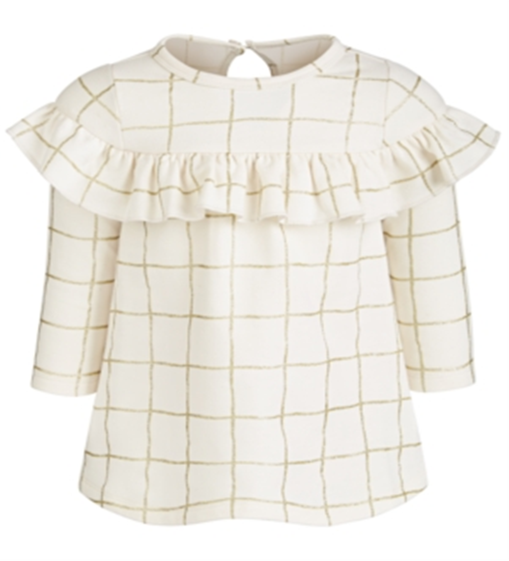 First Impressions Baby Girl's Glitter Check Print Ruffle Dress White Size 24Months