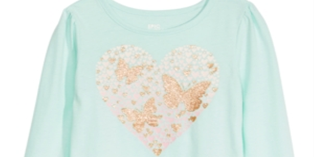 Epic Threads Toddler Girl's Heart Butterflies T-Shirt Blue Size 4T
