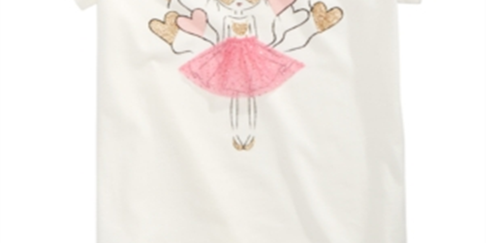 Epic Threads Toddler Girl's Glitter Heart Balloon T-Shirt White Size 4T