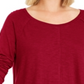 Style & Co Women's Seamed High Low Top Red Size Petite M