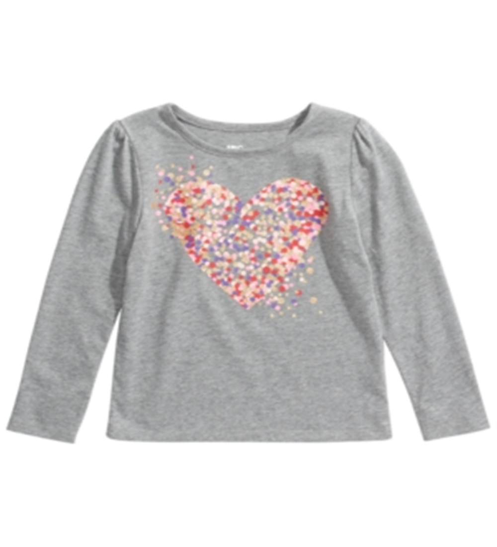 Epic Threads Toddler Girl's Heart T-Shirt  Gray Size 2T