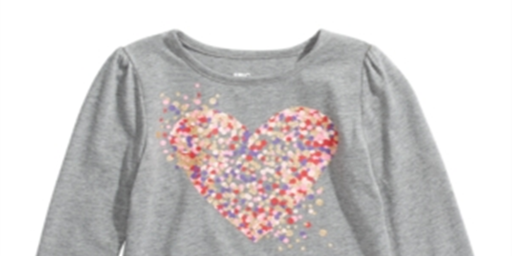 Epic Threads Toddler Girl's Heart T-Shirt  Gray Size 2T