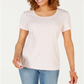 Karen Scott Women's Scoop Neck T-Shirt Pink Size Small