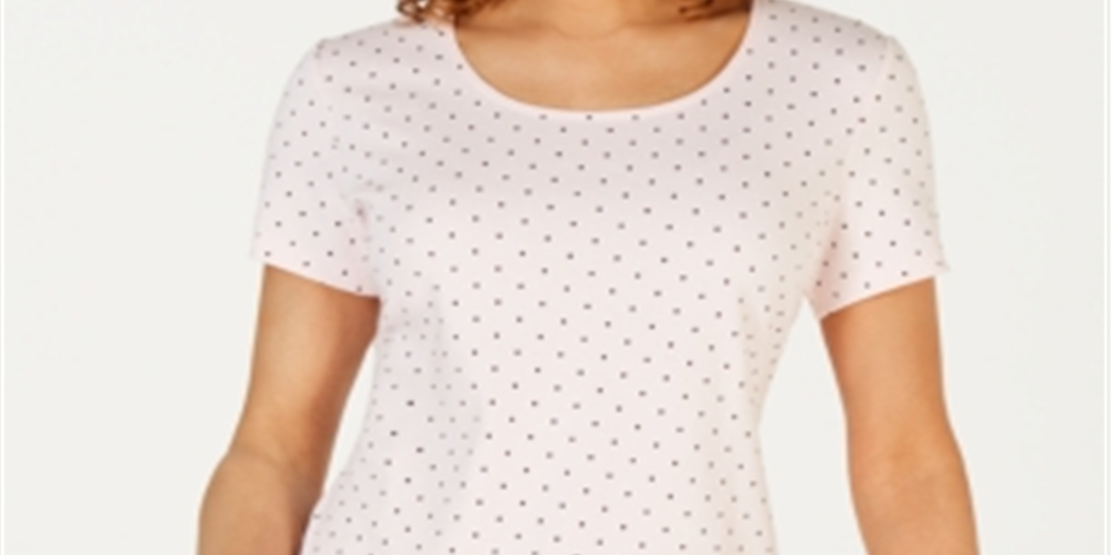 Karen Scott Women's Scoop Neck T-Shirt Pink Size Small