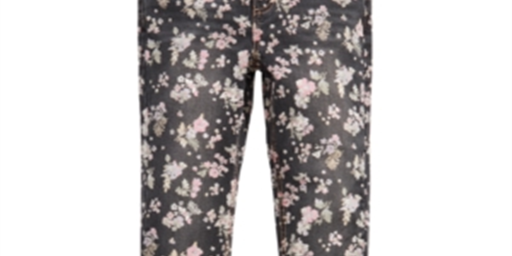 Epic Threads Big Girl's Floral Print Skinny Jeans  Black Size 10